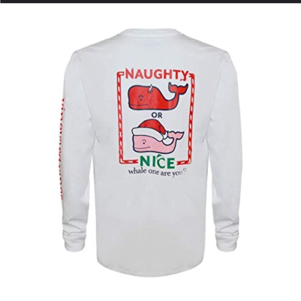 White Long Sleeve Shirt with Whale Graphic